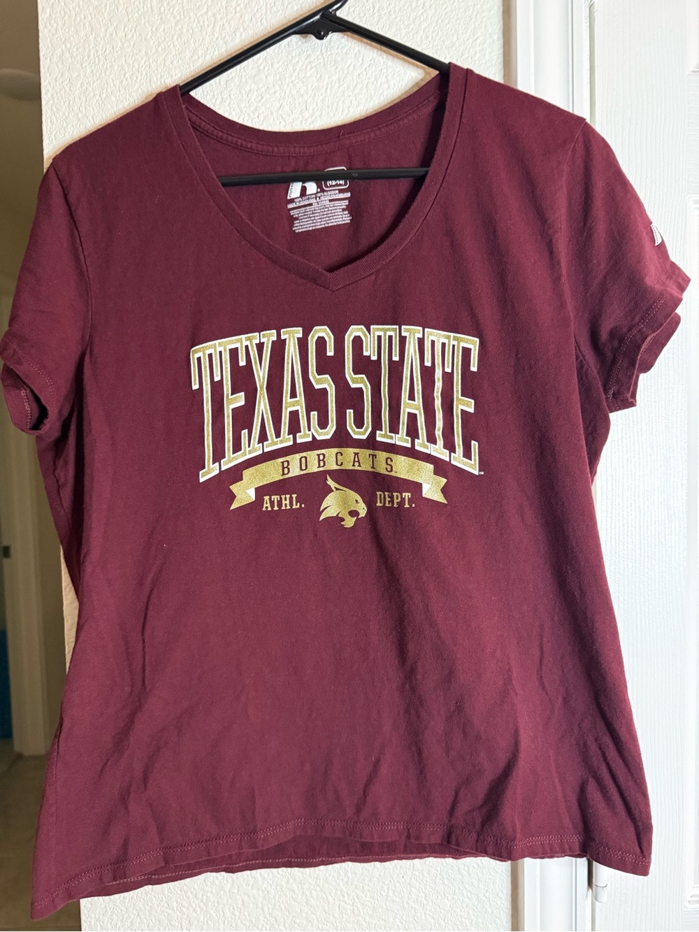 Texas State Bobcats Maroon V-Neck Tee